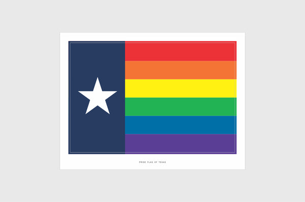 Texas LGBTQ Pride Flag Sticker, Weatherproof Vinyl Pride Flag Stickers