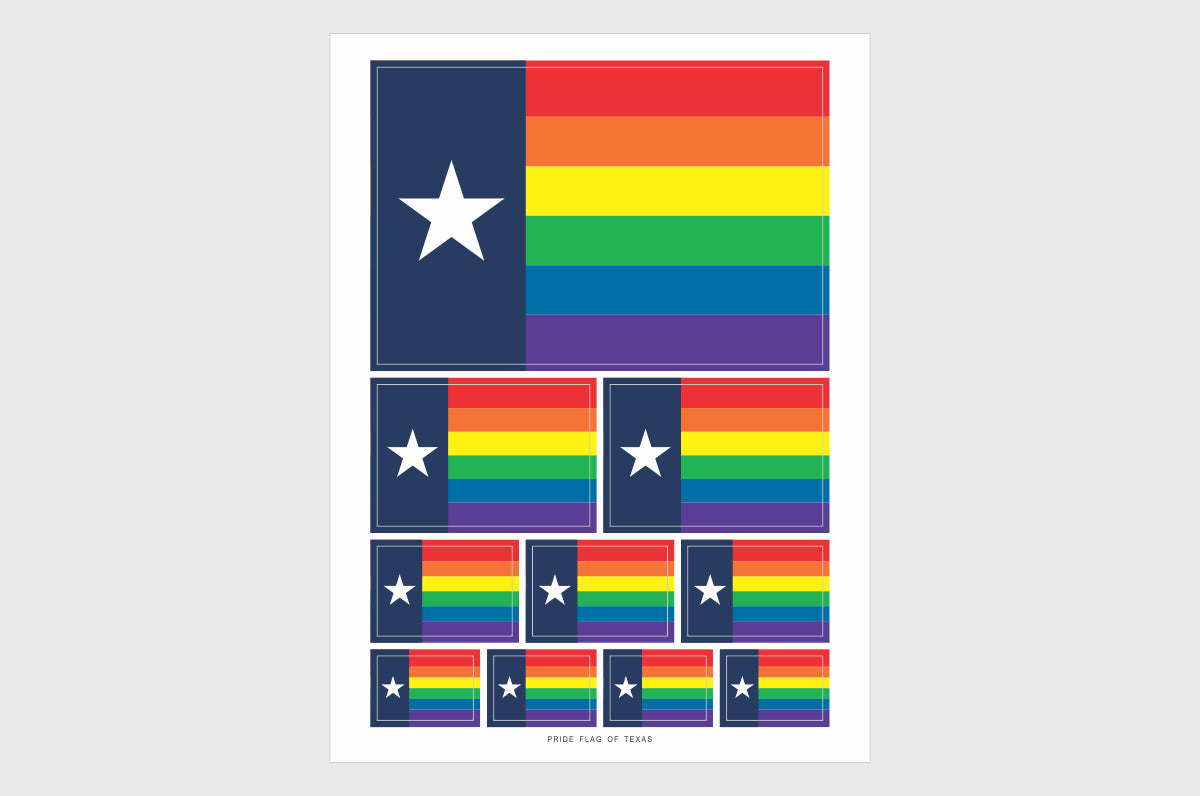 Texas LGBTQ Pride Flag Stickers