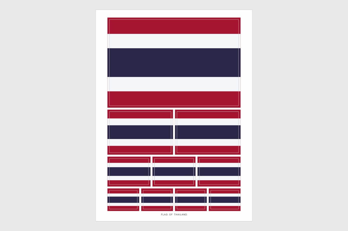 Thailand Flag Sticker, Weatherproof Vinyl Thai Flag Stickers
