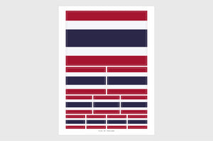 Thailand Flag Sticker, Weatherproof Vinyl Thai Flag Stickers
