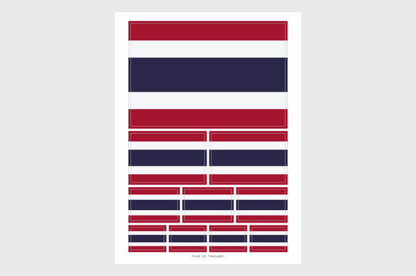 Thailand Flag Sticker, Weatherproof Vinyl Thai Flag Stickers