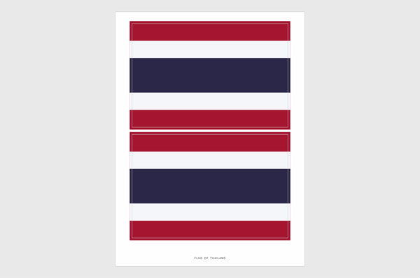 Thailand Flag Sticker, Weatherproof Vinyl Thai Flag Stickers