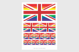 United Kingdom LGBTQ Pride Flag Sticker, Weatherproof Vinyl Pride Flag Stickers