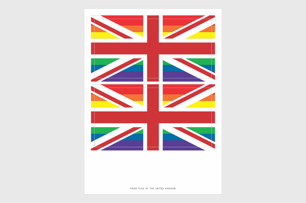 United Kingdom LGBTQ Pride Flag Sticker, Weatherproof Vinyl Pride Flag Stickers