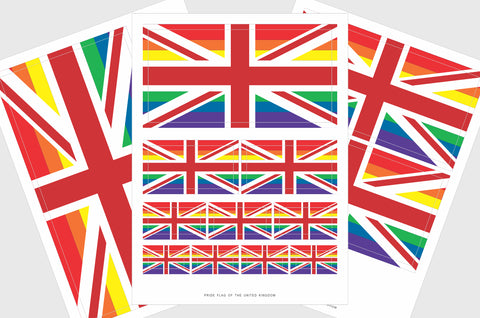 United Kingdom LGBTQ Pride Flag Stickers