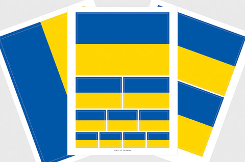 Ukraine Flag Sticker, Weatherproof Vinyl Ukrainian Flag Stickers