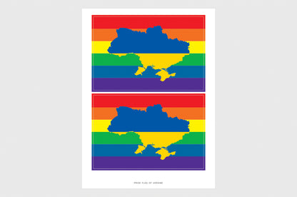 Ukraine LGBTQ Pride Flag Stickers