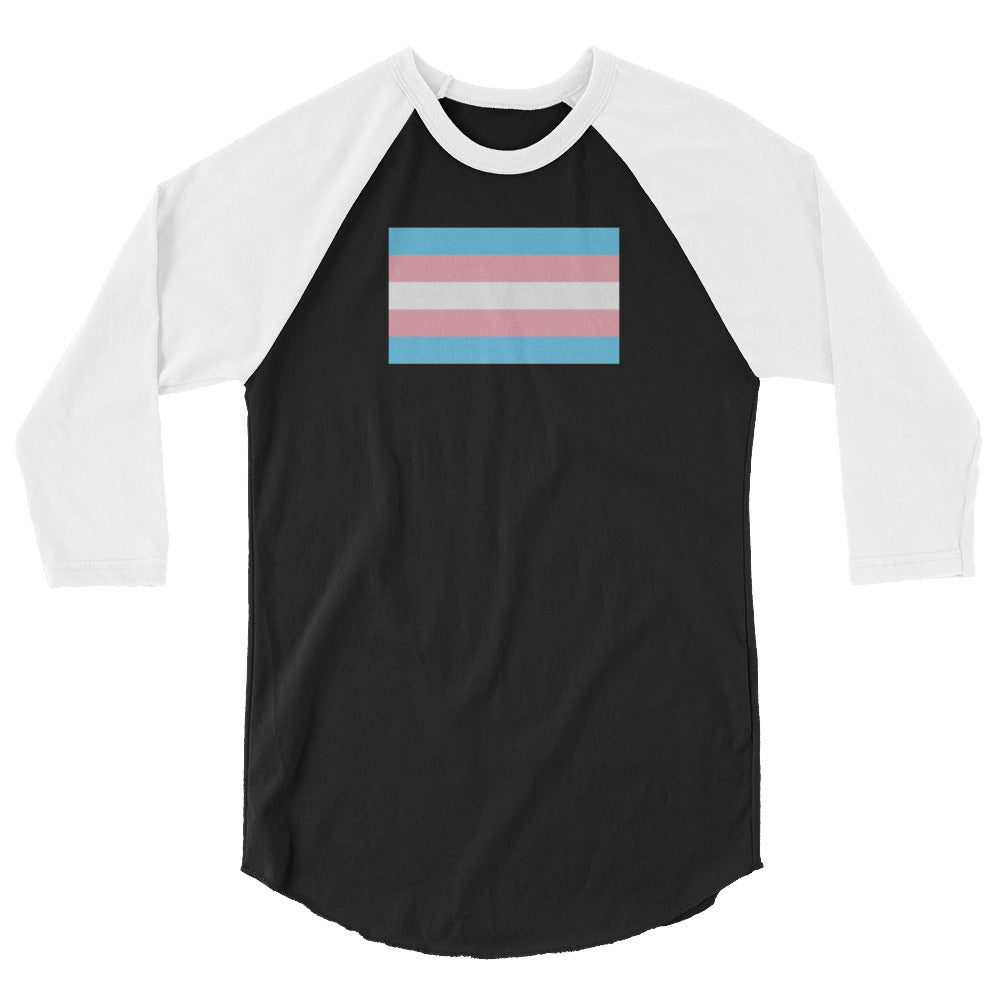 Trans Flag 3/4 sleeve raglan shirt
