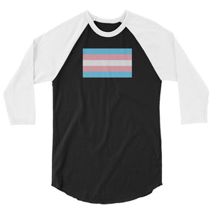 Trans Flag 3/4 sleeve raglan shirt