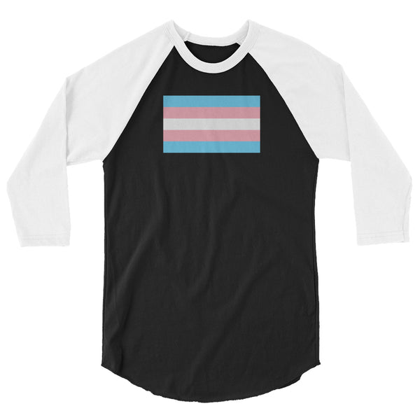 Trans Flag 3/4 sleeve raglan shirt