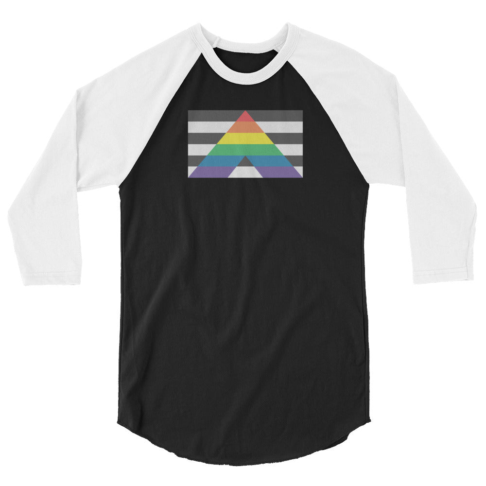 Straight Ally Flag 3/4 Sleeve Raglan Shirt