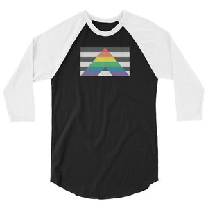 Straight Ally Flag 3/4 Sleeve Raglan Shirt