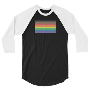More Color, More Pride Flag 3/4 sleeve raglan shirt