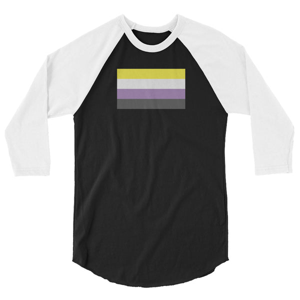 Non Binary Flag 3/4 sleeve raglan shirt