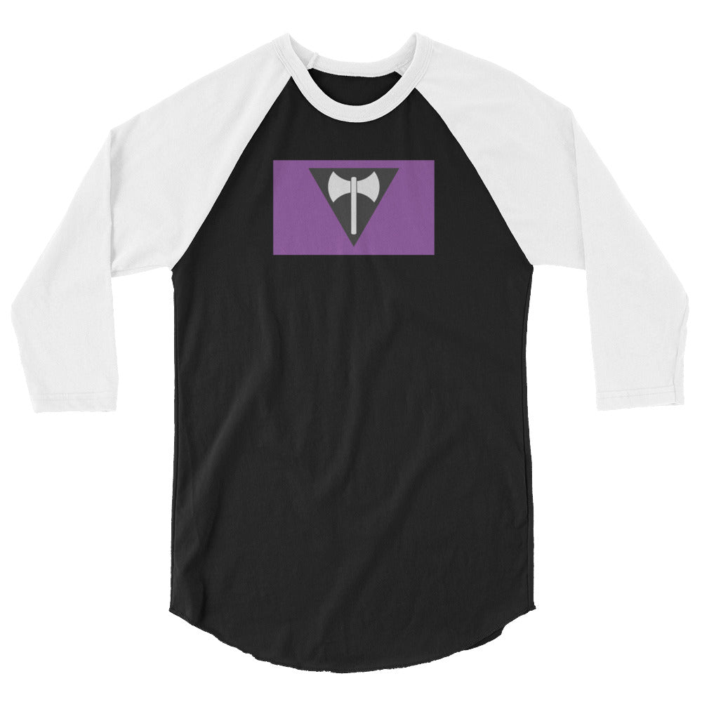 Lesbian Labrys Flag 3/4 sleeve raglan shirt