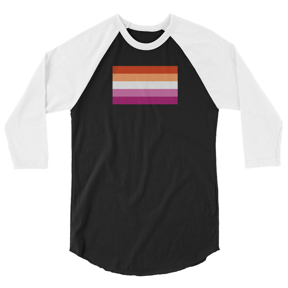 Sunset Lesbian Pride Flag (2019) Raglan 3/4 Sleeve T-Shirt