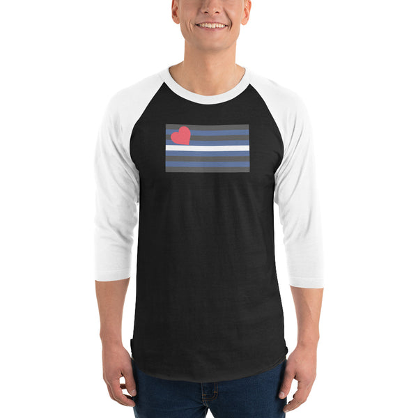 Leather Pride Flag 3/4 sleeve raglan shirt