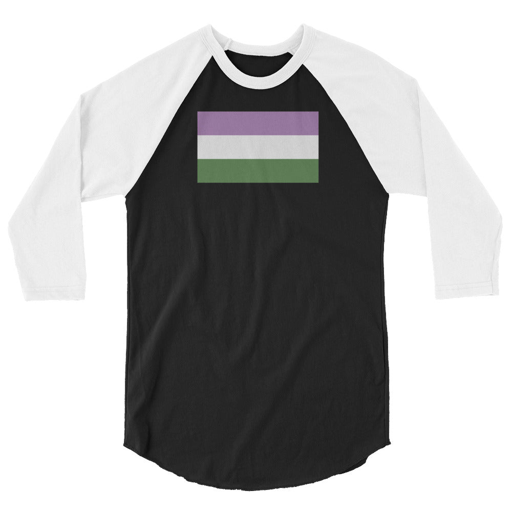 Genderqueer Flag 3/4 sleeve raglan shirt