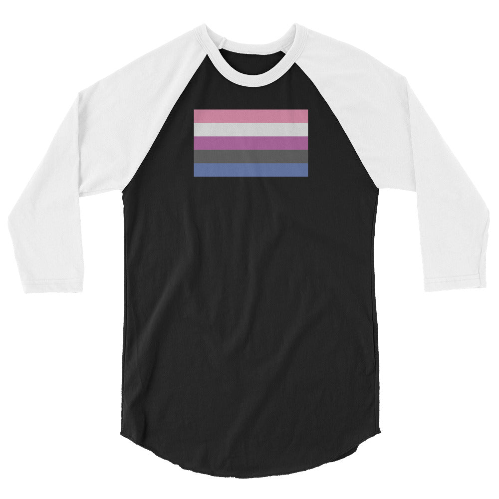 Genderfluid Flag 3/4 sleeve raglan shirt