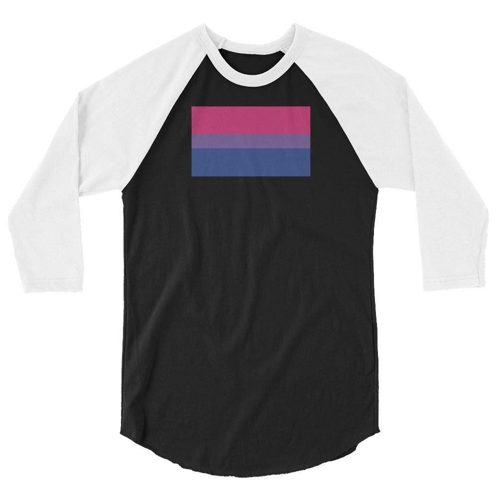 Bisexual Pride Flag 3/4 sleeve raglan shirt