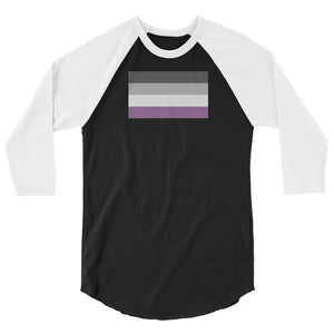 Asexual Pride Flag 3/4 Sleeve Raglan Shirt