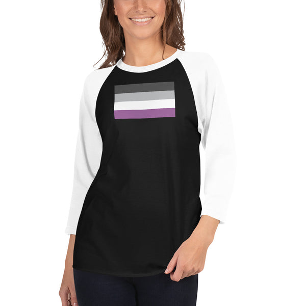 Asexual Pride Flag 3/4 Sleeve Raglan Shirt
