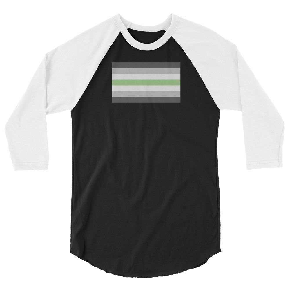 Agender Pride Flag 3/4 Sleeve Raglan Shirt
