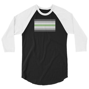 Agender Pride Flag 3/4 Sleeve Raglan Shirt