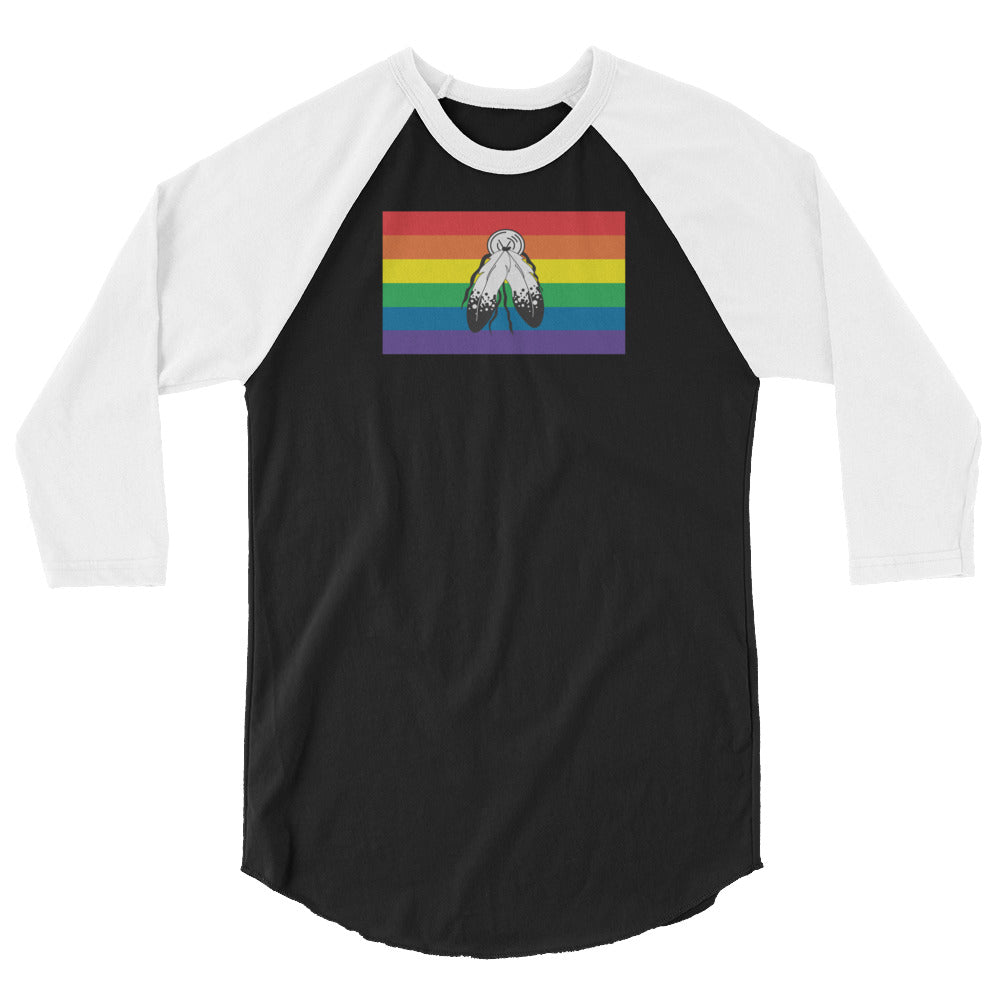 Two Spirit Flag 3/4 sleeve raglan shirt