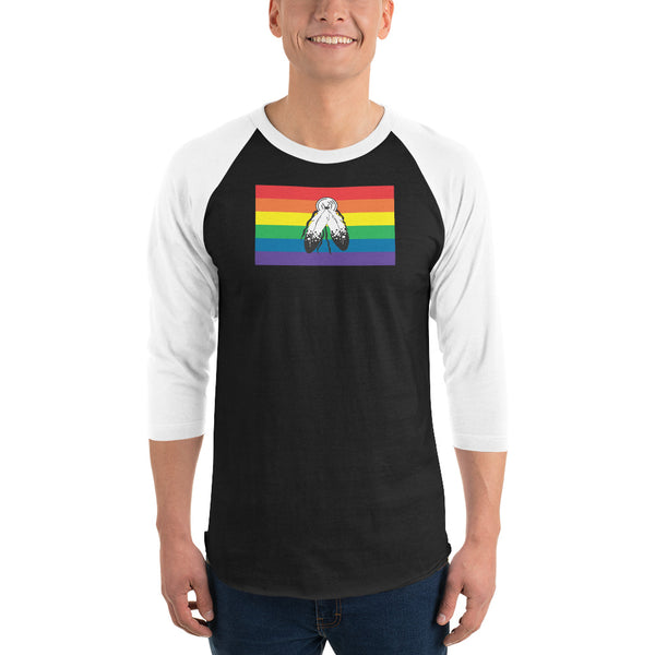 Two Spirit Flag 3/4 sleeve raglan shirt