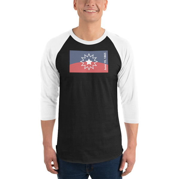 Juneteenth Flag  3/4 sleeve raglan shirt