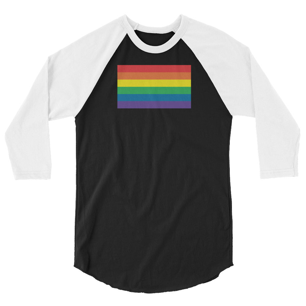 LGBT Pride Flag 3/4 sleeve raglan shirt