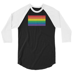 LGBT Pride Flag 3/4 sleeve raglan shirt