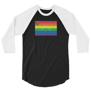 Venezuela LGBT Pride Flag 3/4 sleeve raglan shirt