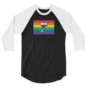 Thailand LGBT Pride Flag 3/4 sleeve raglan shirt