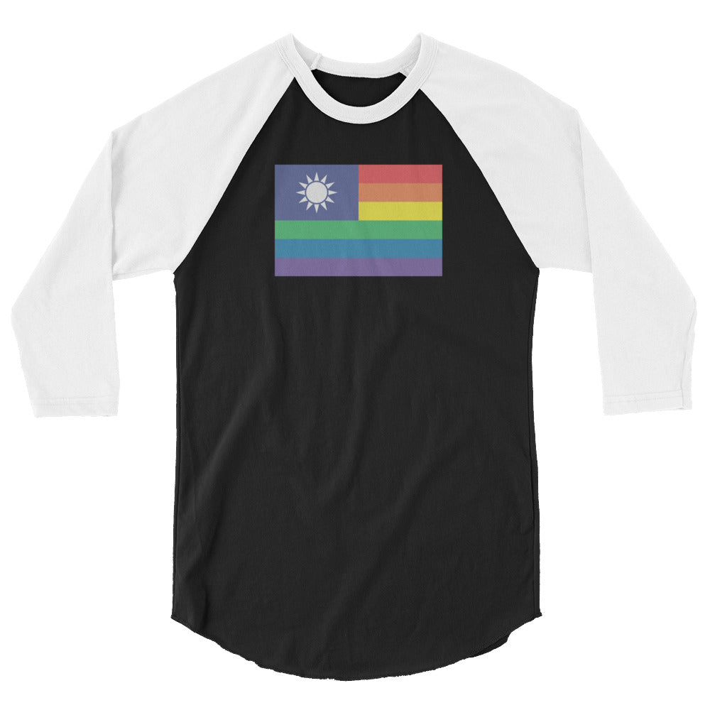 Taiwan LGBT Pride Flag 3/4 sleeve raglan shirt