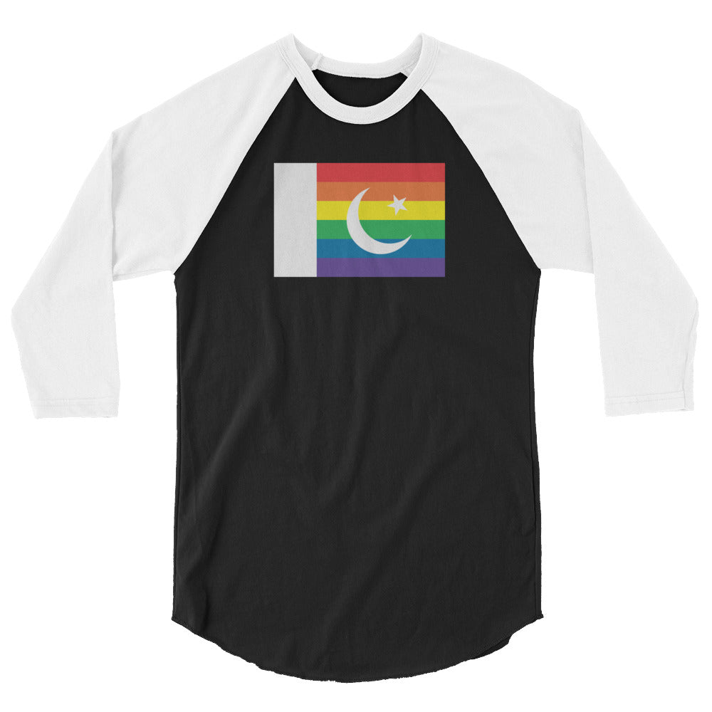 Pakistan LGBT Pride Flag 3/4 sleeve raglan shirt