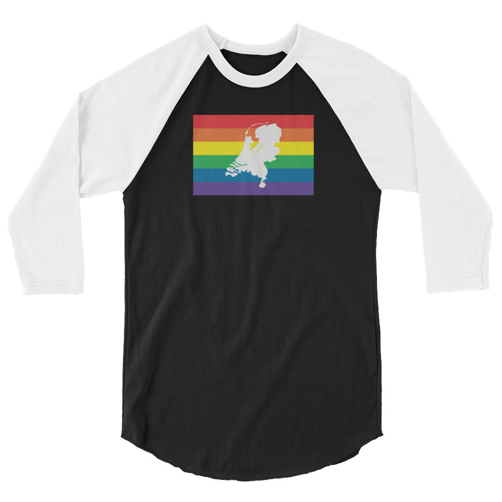 Netherlands LGBT Pride 3/4 sleeve raglan shirt