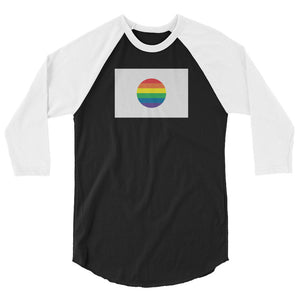 Japan LGBT Pride Flag 3/4 sleeve raglan shirt