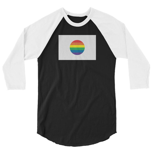Japan LGBT Pride Flag 3/4 sleeve raglan shirt