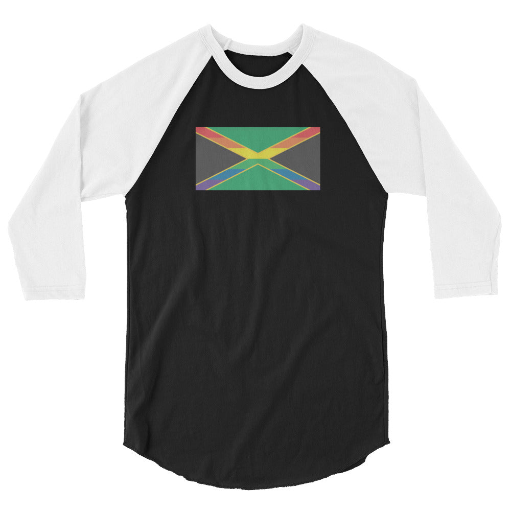 Jamaica LGBT Pride Flag 3/4 sleeve raglan shirt