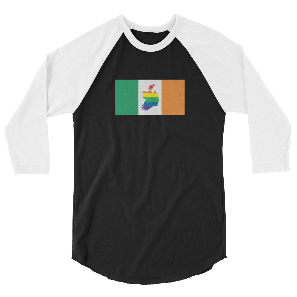 Ireland LGBT Pride Flag 3/4 sleeve raglan shirt