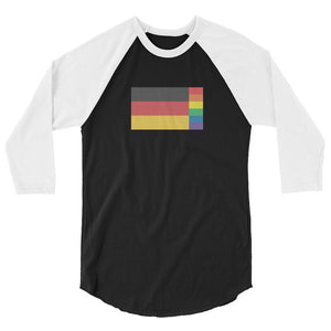 Germany LGBT Pride Flag  3/4 sleeve raglan shirt