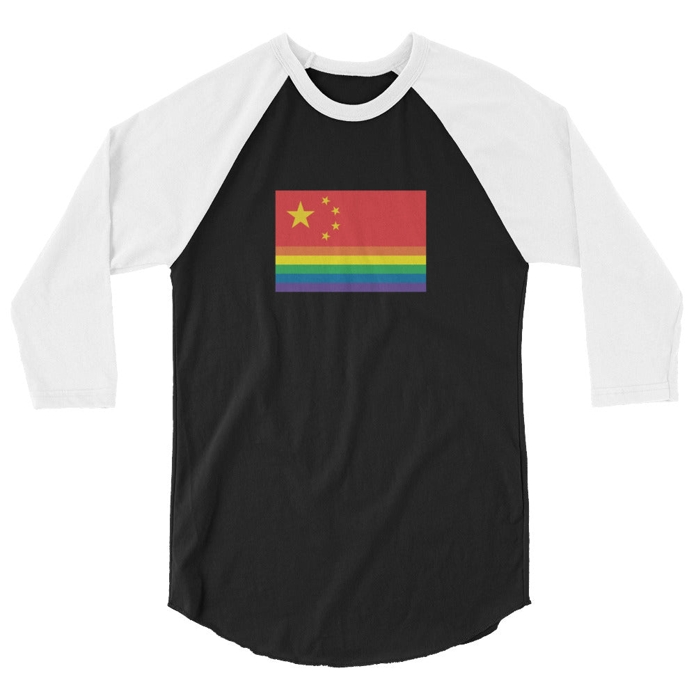 China Pride Flag 3/4 sleeve raglan shirt