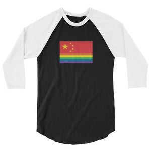China Pride Flag 3/4 sleeve raglan shirt