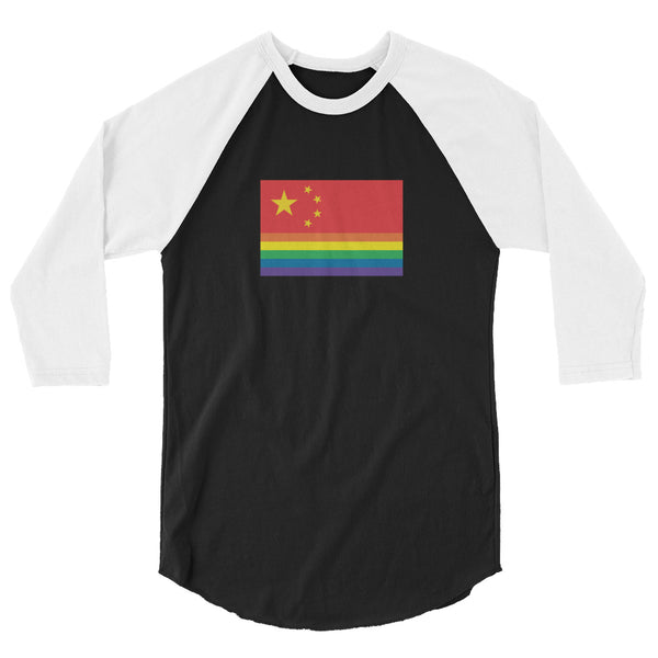 China Pride Flag 3/4 sleeve raglan shirt