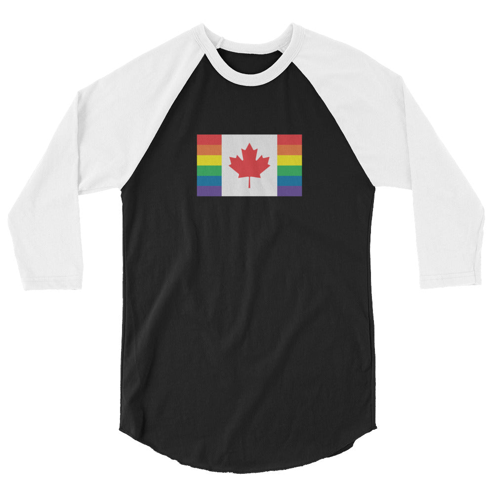 Canada LGBT Pride Flag 3/4 sleeve raglan shirt