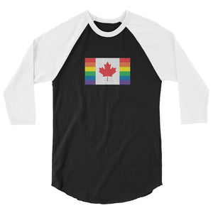 Canada LGBT Pride Flag 3/4 sleeve raglan shirt