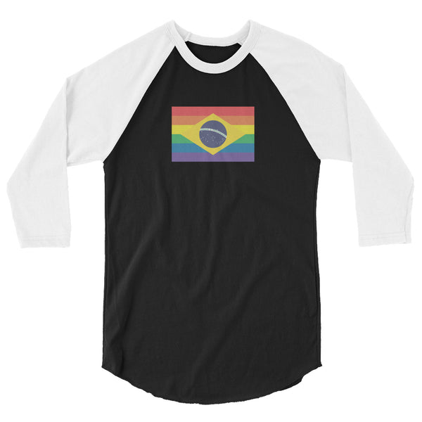 Brazil LGBT Pride Flag 3/4 Sleeve Raglan Shirt