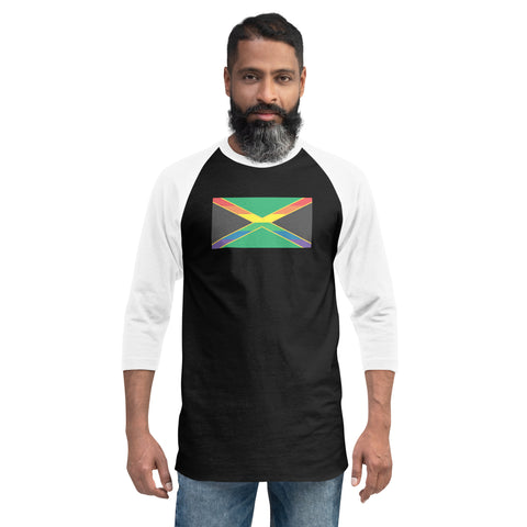 Jamaica LGBT Pride Flag 3/4 sleeve raglan shirt